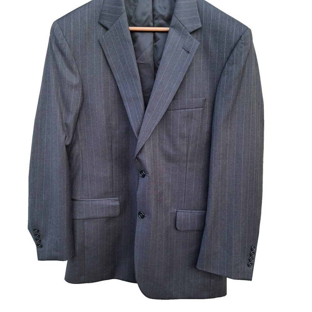 Jos.A. Bank Grey Striped Wool Blazer Sport Coat Jacket Model Gordon Size 40 RG